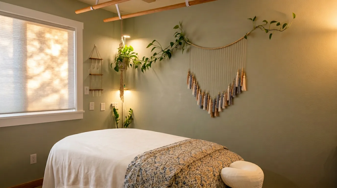 Licensed massage therapist performing therapeutic massage in Sandy Oregon wellness studio